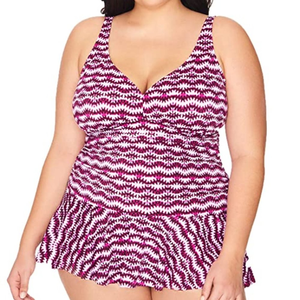 Swim Solutions Spring Play Tummy-Control Swimdress